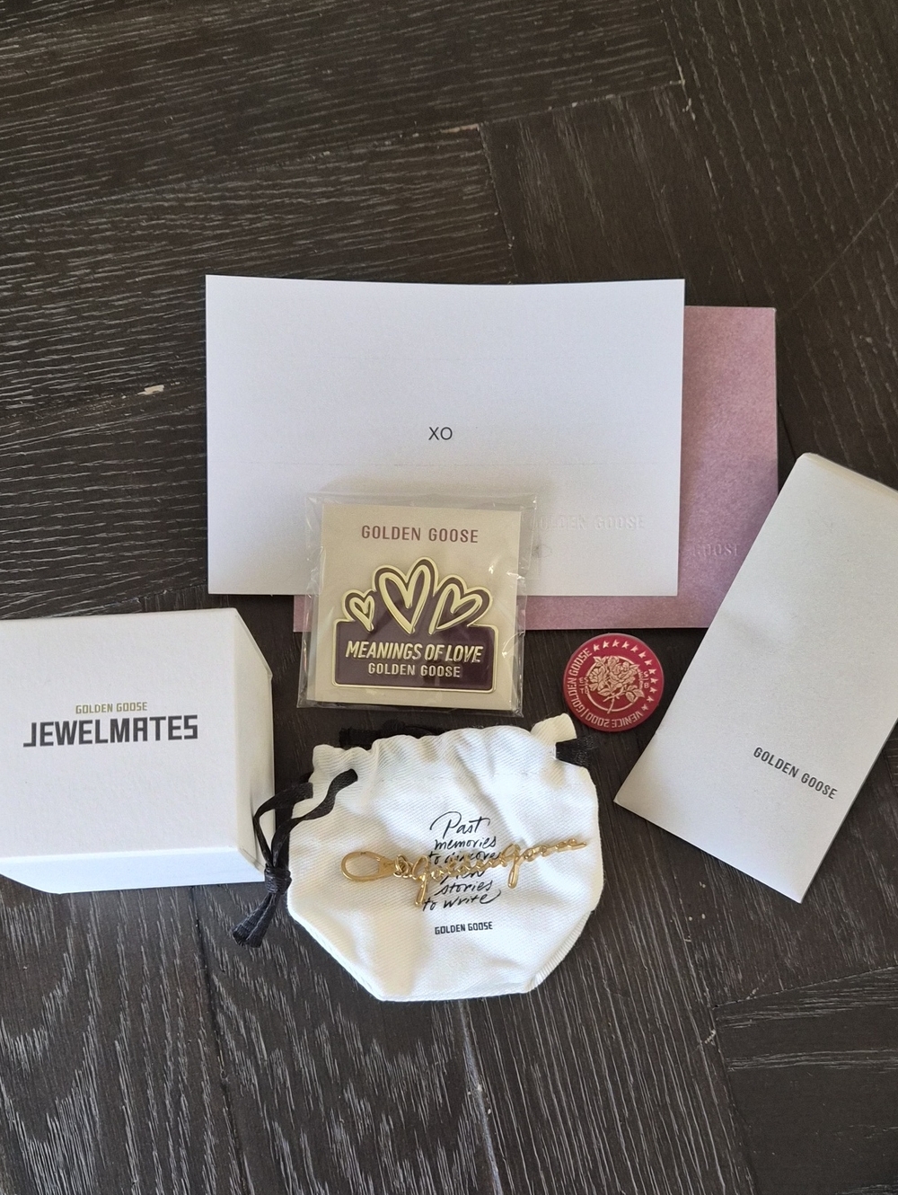 NWT Golden Goose Sneaker/Bag Charm and Pins Set
